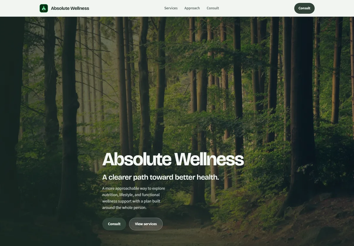 Absolute Wellness Carrollton website design