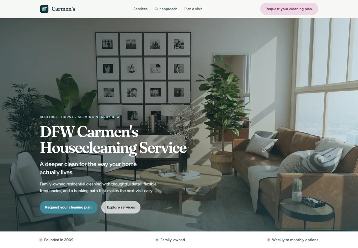 Carmen's Housecleaning Service website design