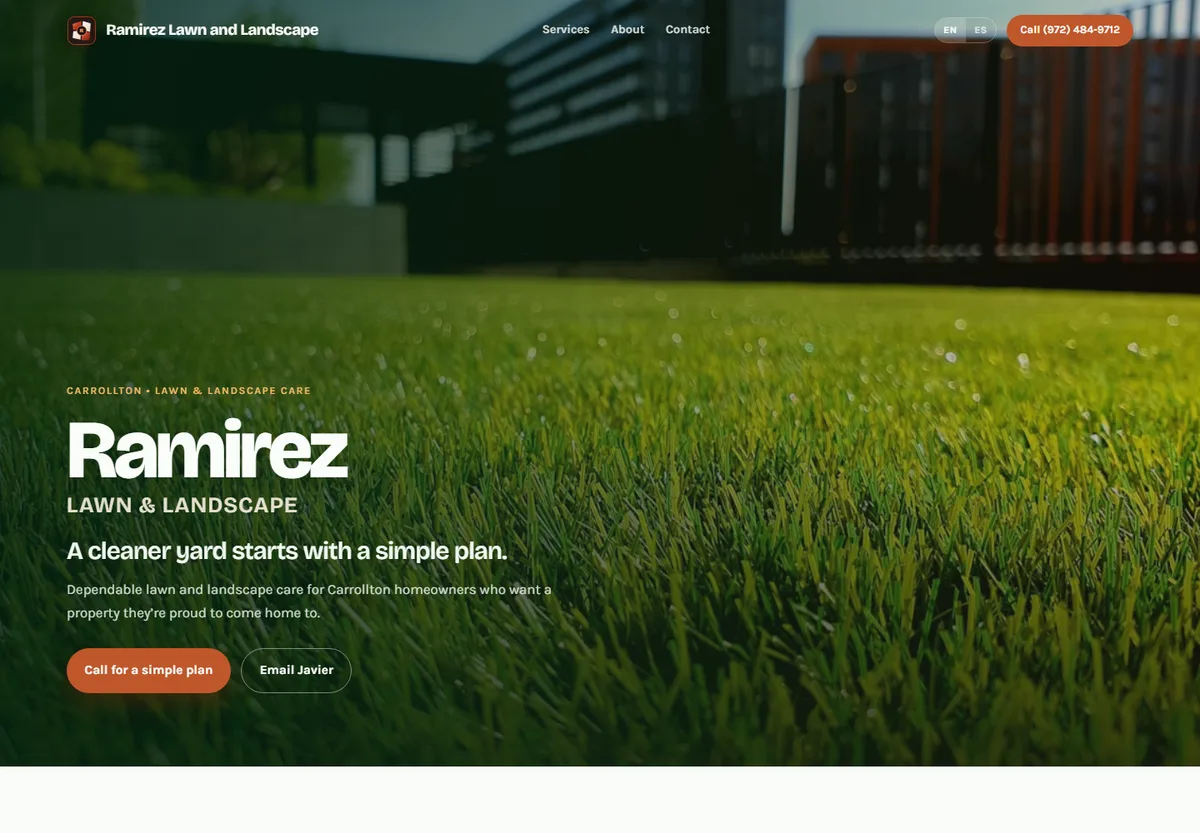 Ramirez Lawn and Landscape website design