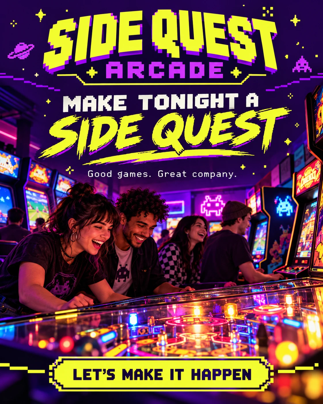 Side Quest Arcade service flyer — Side Quest Arcade