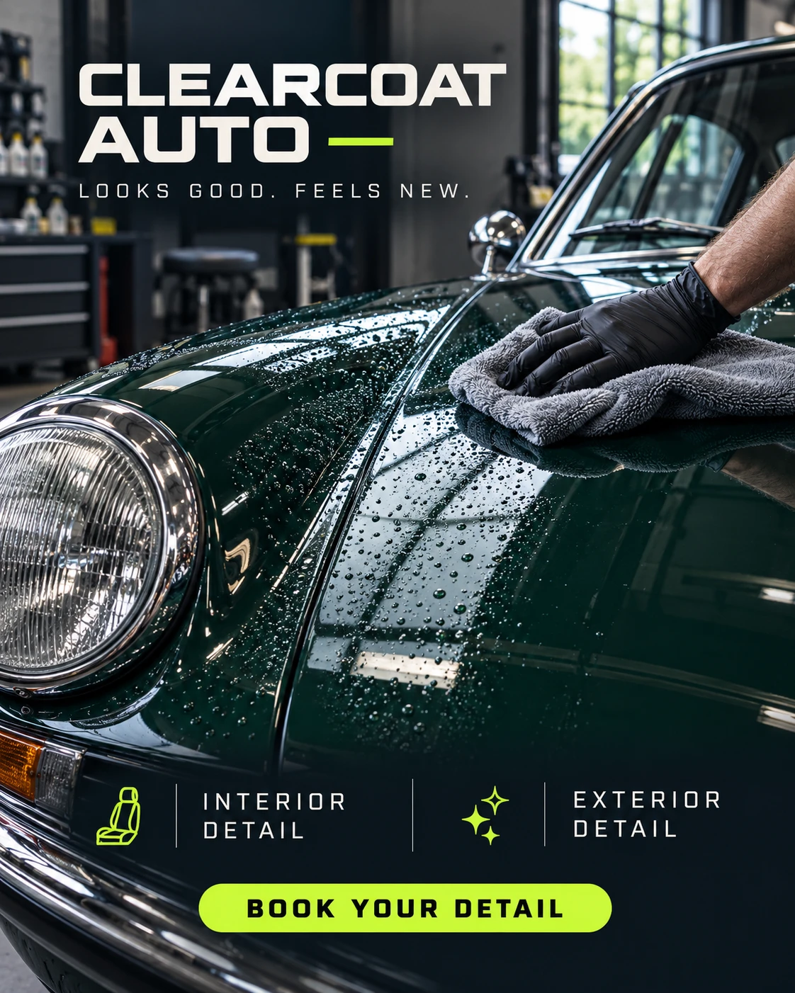 Detailing service flyer — Clearcoat Auto
