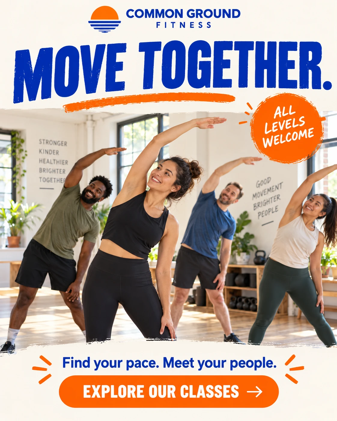 Community fitness class flyer — Common Ground Fitness