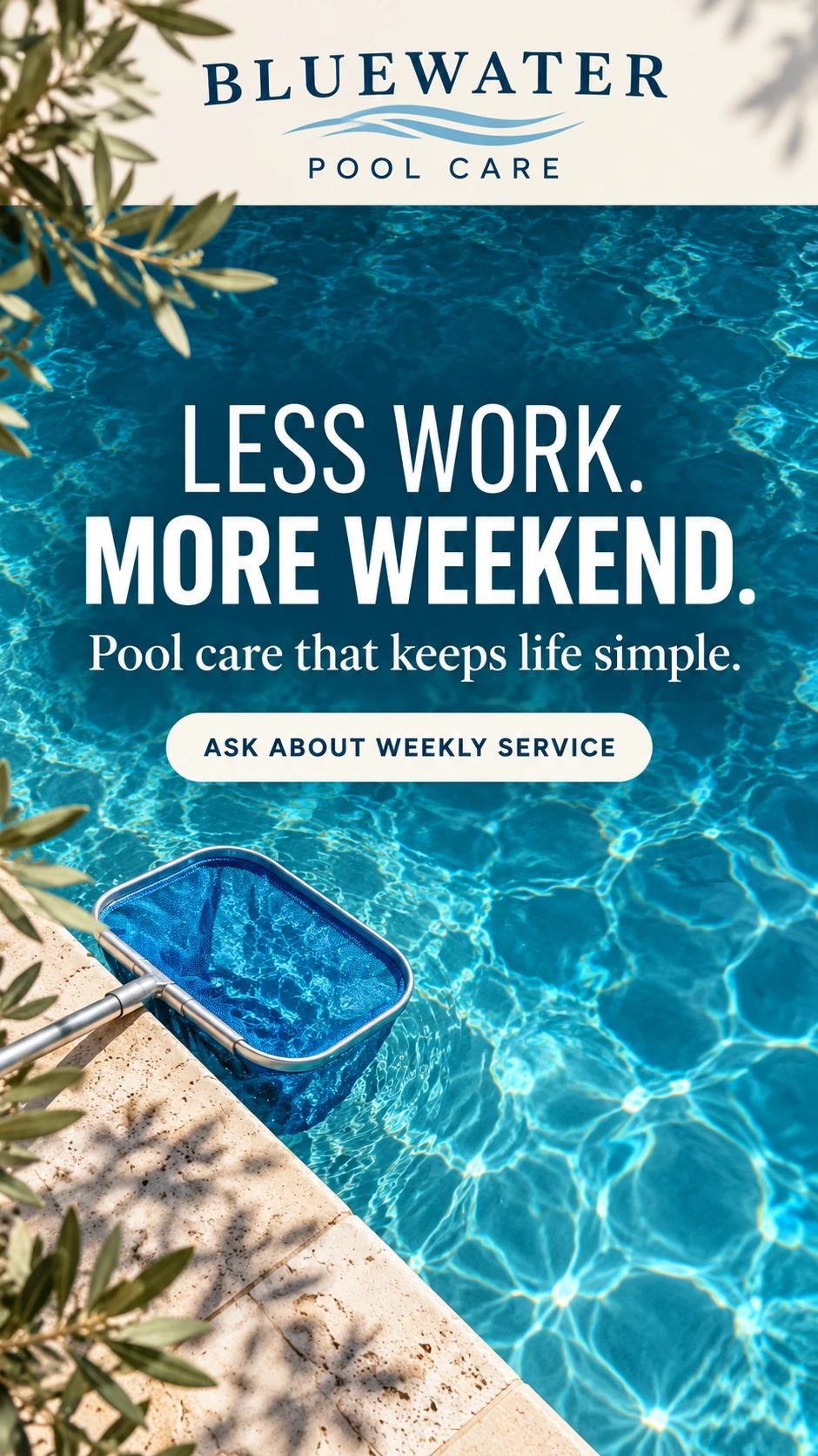 Pool care reminder story — Bluewater Pool Care