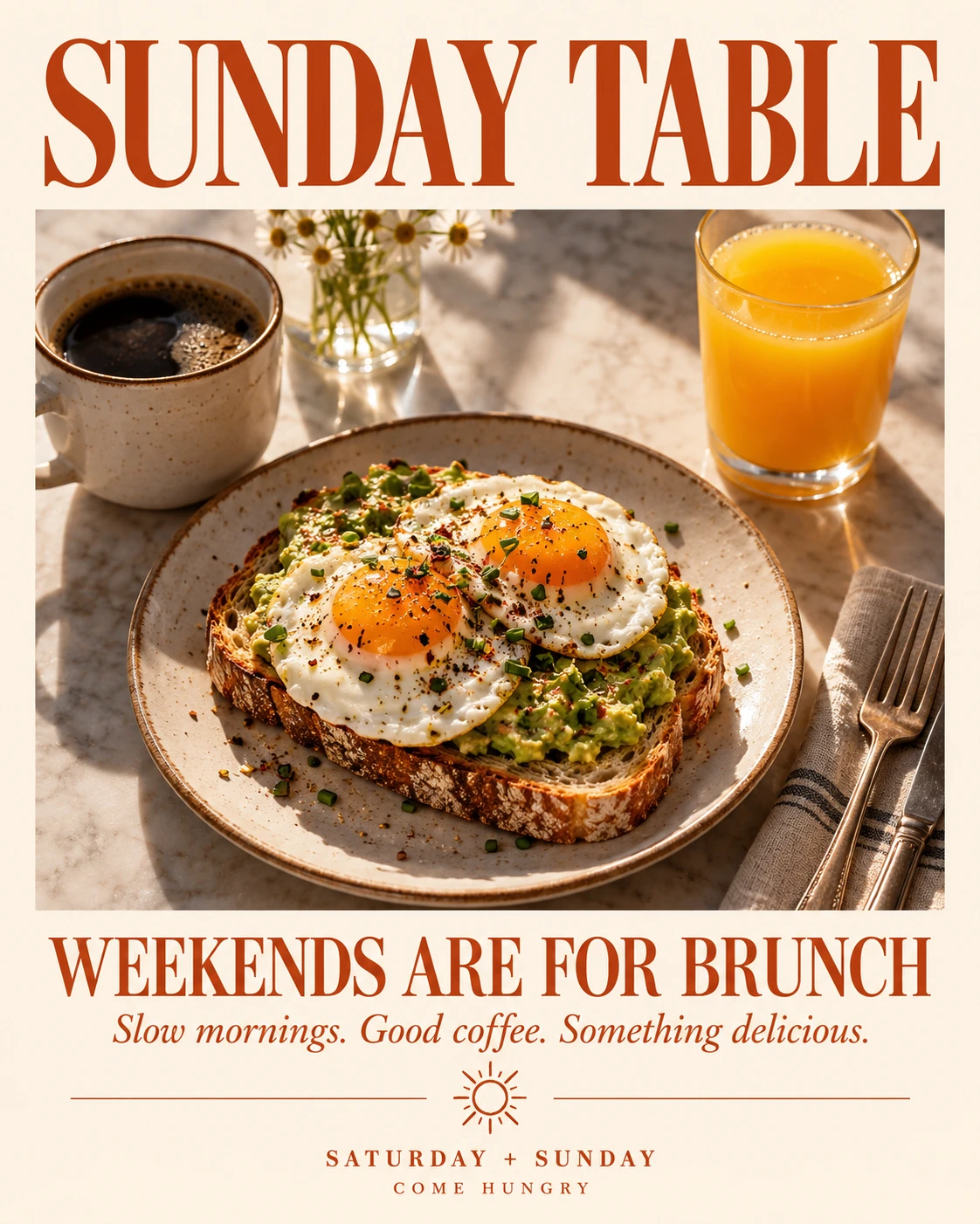 Weekend brunch flyer — Sunday Table