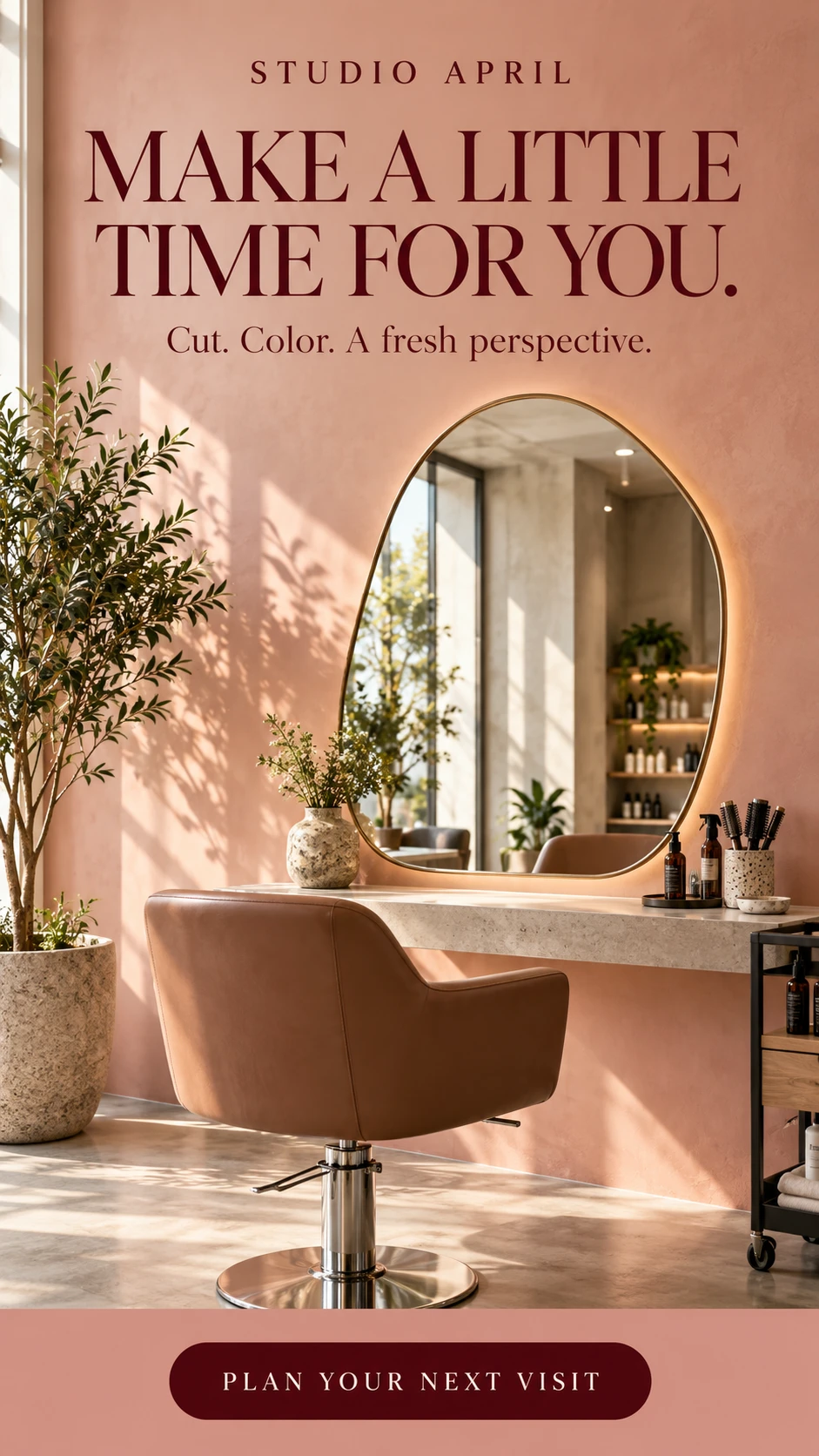 Salon appointment reminder story — Studio April